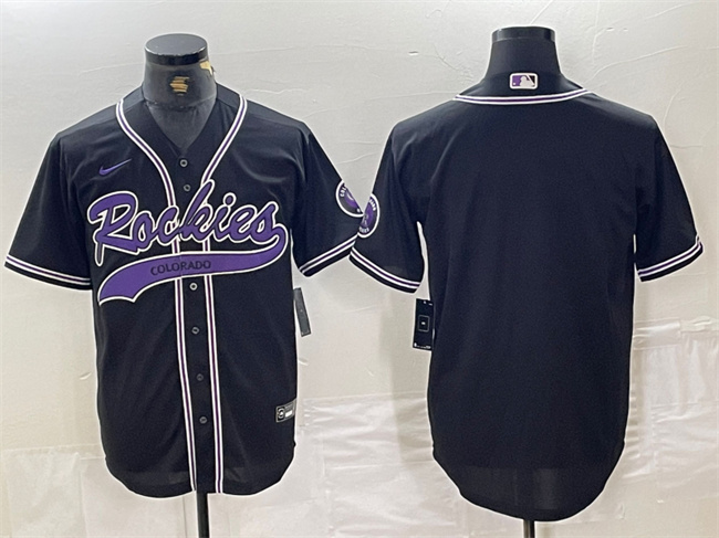 Men's Colorado Rockies Blank Black Cool Base Stitched Baseball Jersey、 Men's Colorado Rockies Blank Black Cool Base Stitched Baseball Jersey、