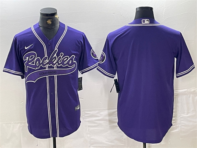 Men's Colorado Rockies Blank Purple Cool Base Stitched Baseball Jersey Men's Colorado Rockies Blank Purple Cool Base Stitched Baseball Jersey