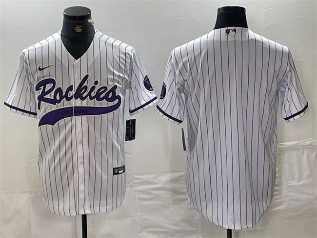 Men's Colorado Rockies Blank White Cool Base Stitched Baseball Jersey Men's Colorado Rockies Blank White Cool Base Stitched Baseball Jersey