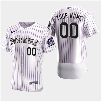 Men's Colorado Rockies Custom Nike Flexbase White Jersey Men's Colorado Rockies Custom Nike Flexbase White Jersey