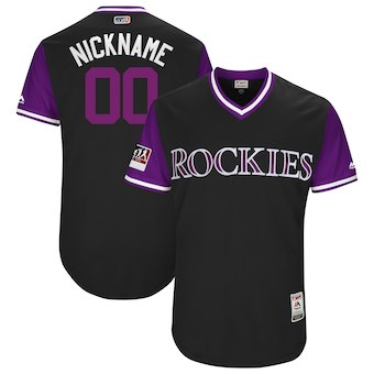 Men's Colorado Rockies Majestic Black 2018 Players' Weekend Authentic Flex Base Custom Jersey Men's Colorado Rockies Majestic Black 2018 Players' Weekend Authentic Flex Base Custom Jersey