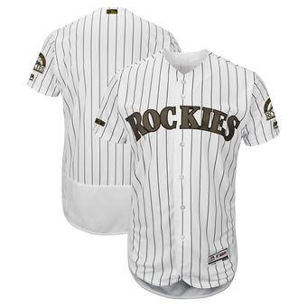 Men's Colorado Rockies Majestic White 2018 Memorial Day Authentic Collection Flex Base Team Custom Jersey Men's Colorado Rockies Majestic White 2018 Memorial Day Authentic Collection Flex Base Team Custom Jersey