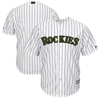 Men's Colorado Rockies Majestic White 2018 Memorial Day Cool Base Team Custom Jersey Men's Colorado Rockies Majestic White 2018 Memorial Day Cool Base Team Custom Jersey