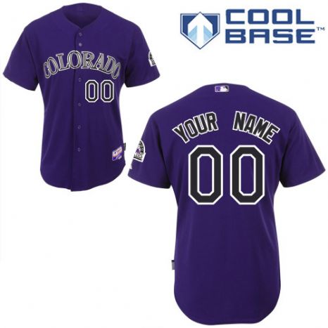 Men's Colorado Rockies Purple Customized Jersey Men's Colorado Rockies Purple Customized Jersey