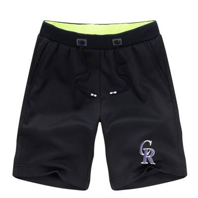 Men's Colorado Rockies Team Logo Black Baseball Shorts