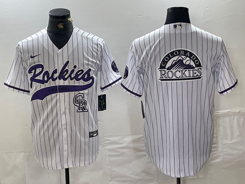 Men's Colorado Rockies White Team Big Logo Cool Base Stitched Baseball Jersey 1 Men's Colorado Rockies White Team Big Logo Cool Base Stitched Baseball Jersey 1