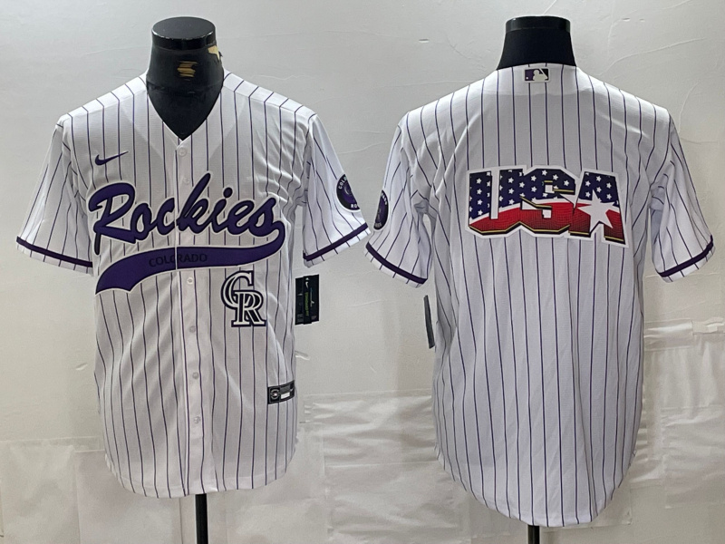Men's Colorado Rockies White Team Big Logo Cool Base Stitched Baseball Jersey 4 Men's Colorado Rockies White Team Big Logo Cool Base Stitched Baseball Jersey 4