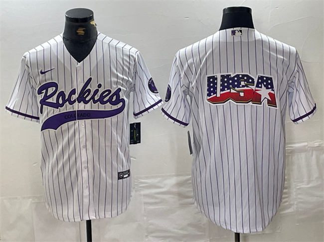Men's Colorado Rockies White Team Big Logo Cool Base Stitched Baseball Jersey Men's Colorado Rockies White Team Big Logo Cool Base Stitched Baseball Jersey