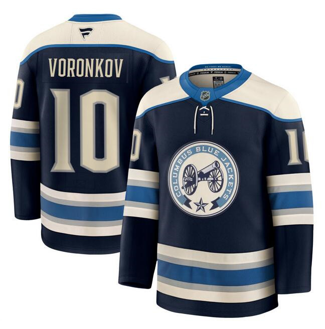 Men's Columbus Blue Jackets #10 Dmitri Voronkov Navy 2024-25 Alternate Stitched Hockey Jersey Men's Columbus Blue Jackets #10 Dmitri Voronkov Navy 2024-25 Alternate Stitched Hockey Jersey