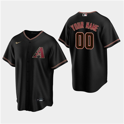 Men's Custom Arizona Diamondbacks Black Alternate Replica Jersey Men's Custom Arizona Diamondbacks Black Alternate Replica Jersey