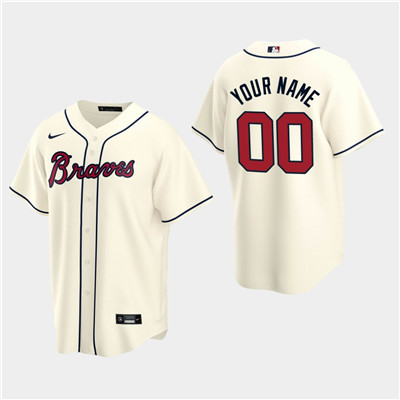Men's Custom Atlanta Braves 2020 Cream Alternate Replica Jersey Men's Custom Atlanta Braves 2020 Cream Alternate Replica Jersey