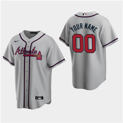 Men's Custom Atlanta Braves 2020 Gray Road Replica Jersey Men's Custom Atlanta Braves 2020 Gray Road Replica Jersey