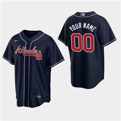 Men's Custom Atlanta Braves 2020 Navy Alternate Replica Jersey Men's Custom Atlanta Braves 2020 Navy Alternate Replica Jersey