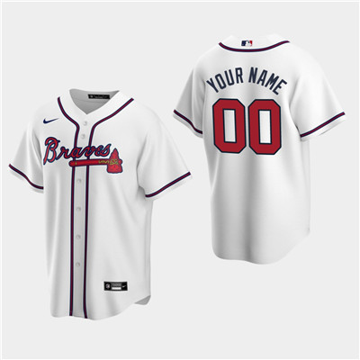 Men's Custom Atlanta Braves 2020 White Home Replica Jersey Men's Custom Atlanta Braves 2020 White Home Replica Jersey