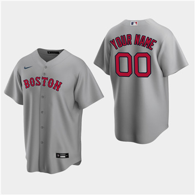 Men's Custom Boston Red Sox Gray Road Replica Jersey Men's Custom Boston Red Sox Gray Road Replica Jersey