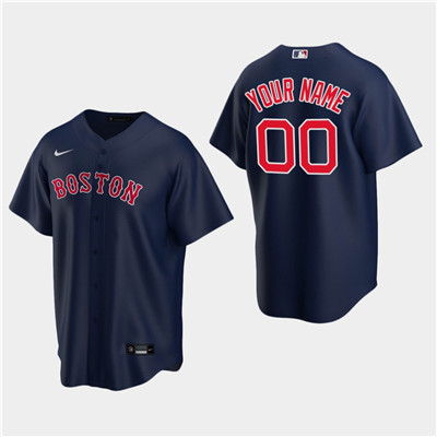 Men's Custom Boston Red Sox Navy Alternate Replica Jersey Men's Custom Boston Red Sox Navy Alternate Replica Jersey