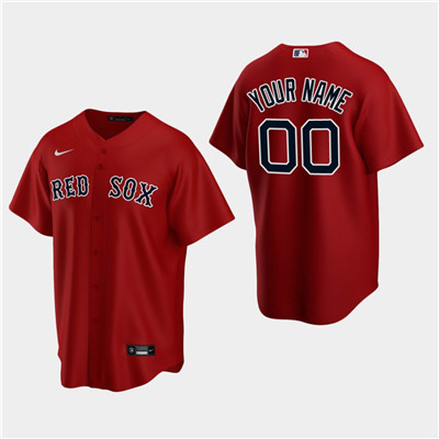 Men's Custom Boston Red Sox Red Alternate Replica Jersey Men's Custom Boston Red Sox Red Alternate Replica Jersey