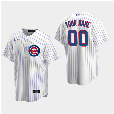 Men's Custom Chicago Cubs White Home Replica Jersey Men's Custom Chicago Cubs White Home Replica Jersey