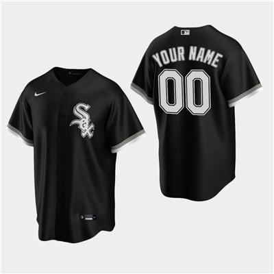 Men's Custom Chicago White Sox Black Alternate Replica Jersey Men's Custom Chicago White Sox Black Alternate Replica Jersey