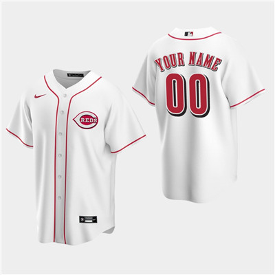 Men's Custom Cincinnati Reds White Home Replica Jersey Men's Custom Cincinnati Reds White Home Replica Jersey
