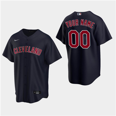 Men's Custom Cleveland Indians Navy Alternate Replica Jersey Men's Custom Cleveland Indians Navy Alternate Replica Jersey