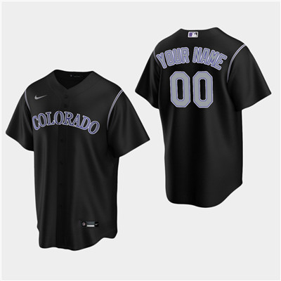 Men's Custom Colorado Rockies Black Alternate Replica Jersey Men's Custom Colorado Rockies Black Alternate Replica Jersey
