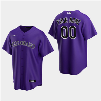 Men's Custom Colorado Rockies Purple Alternate Replica Jersey Men's Custom Colorado Rockies Purple Alternate Replica Jersey