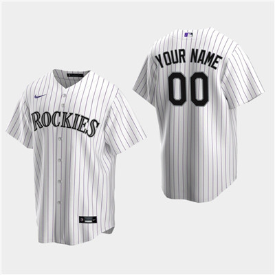 Men's Custom Colorado Rockies White Home Replica Jersey Men's Custom Colorado Rockies White Home Replica Jersey