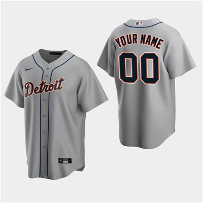 Men's Custom Detroit Tigers Gray Road Replica Jersey Men's Custom Detroit Tigers Gray Road Replica Jersey