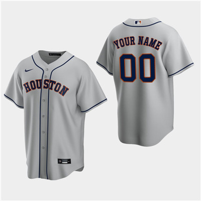 Men's Custom Houston Astros Gray Road Replica Jersey Men's Custom Houston Astros Gray Road Replica Jersey