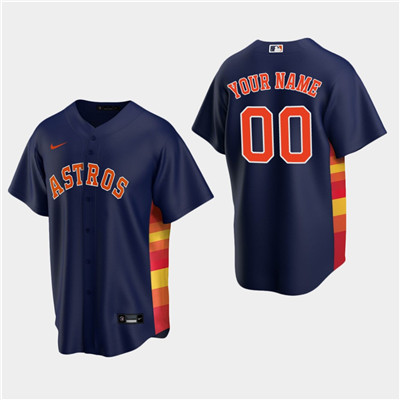 Men's Custom Houston Astros Navy Alternate Replica Jersey Men's Custom Houston Astros Navy Alternate Replica Jersey