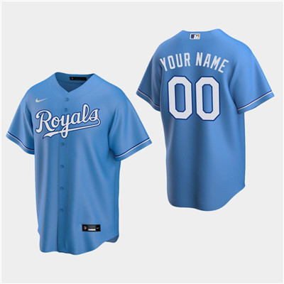 Men's Custom Kansas City Royals Light Blue Alternate Replica Jersey Men's Custom Kansas City Royals Light Blue Alternate Replica Jersey