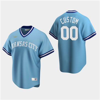 Men's Custom Kansas City Royals Light Blue Road Cooperstown Collection Nike Jersey Men's Custom Kansas City Royals Light Blue Road Cooperstown Collection Nike Jersey