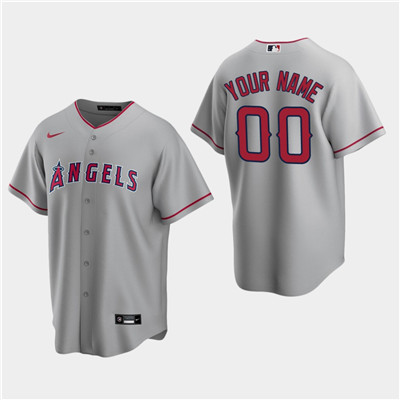Men's Custom Los Angeles Angels Gray Road Replica Jersey Men's Custom Los Angeles Angels Gray Road Replica Jersey