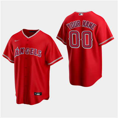 Men's Custom Los Angeles Angels Red Alternate Replica Jersey Men's Custom Los Angeles Angels Red Alternate Replica Jersey