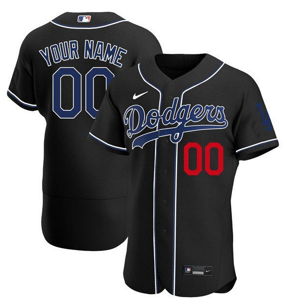 Men's Custom Los Angeles Dodgers Black Fashion Flex Base Jersey Men's Custom Los Angeles Dodgers Black Fashion Flex Base Jersey