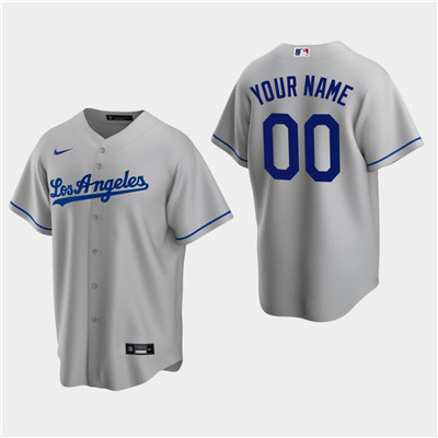 Men's Custom Los Angeles Dodgers Gray Road Replica Jersey Men's Custom Los Angeles Dodgers Gray Road Replica Jersey