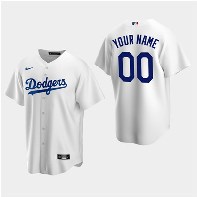 Men's Custom Los Angeles Dodgers White Home Replica Jersey Men's Custom Los Angeles Dodgers White Home Replica Jersey