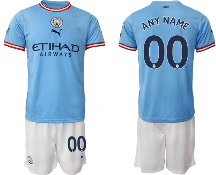 Men's Custom Manchester City Home Jersey
