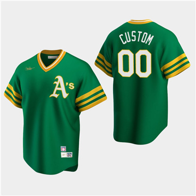 Men's Custom Oakland Athletics Kelly Green Road Cooperstown Collection Nike Jersey Men's Custom Oakland Athletics Kelly Green Road Cooperstown Collection Nike Jersey