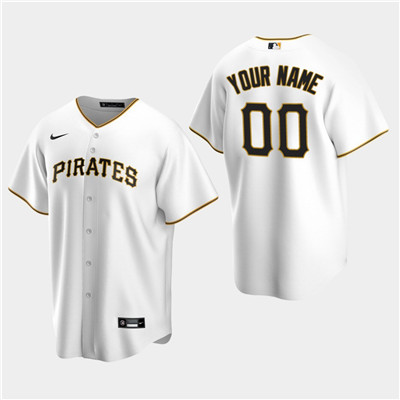 Men's Custom Pittsburgh Pirates White Home Replica Jersey Men's Custom Pittsburgh Pirates White Home Replica Jersey
