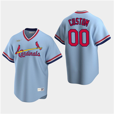 Men's Custom St. Louis Cardinals Light Blue Road Cooperstown Collection Nike Jersey Men's Custom St. Louis Cardinals Light Blue Road Cooperstown Collection Nike Jersey