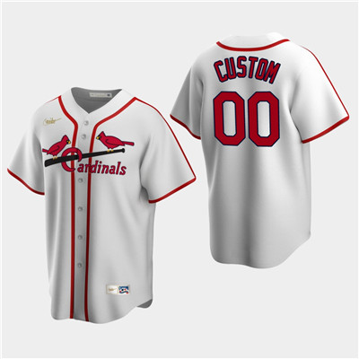 Men's Custom St. Louis Cardinals White Home Cooperstown Collection Nike Jersey Men's Custom St. Louis Cardinals White Home Cooperstown Collection Nike Jersey