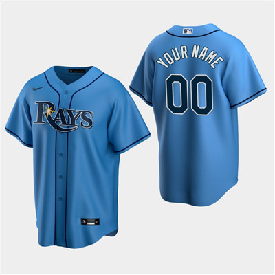 Men's Custom Tampa Bay Rays Light Blue Alternate Replica Jersey Men's Custom Tampa Bay Rays Light Blue Alternate Replica Jersey