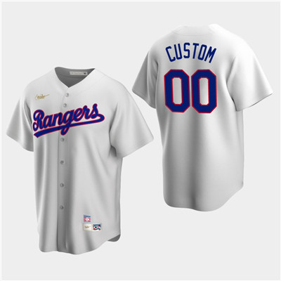 Men's Custom Texas Rangers White Home Cooperstown Collection Nike Jersey Men's Custom Texas Rangers White Home Cooperstown Collection Nike Jersey