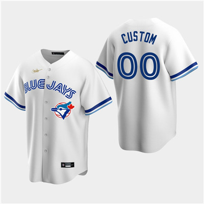 Men's Custom Toronto Blue Jays White Home Cooperstown Collection Nike Jersey Men's Custom Toronto Blue Jays White Home Cooperstown Collection Nike Jersey