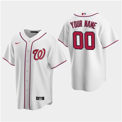 Men's Custom Washington Nationals White Home Replica Jersey Men's Custom Washington Nationals White Home Replica Jersey