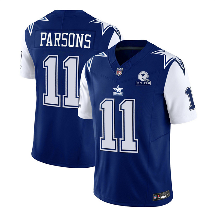 Men's Dallas Cowboys #11 Micah Parsons 2023 F.U.S.E. Navy With Established In 1960 Patch Stitched Football Jersey Men's Dallas Cowboys #11 Micah Parsons 2023 F.U.S.E. Navy With Established In 1960 Patch Stitched Football Jersey