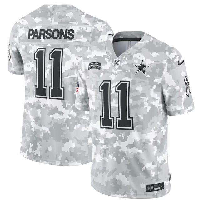 Men's Dallas Cowboys #11 Micah Parsons 2024 Arctic Camo Salute To Service Limited Stitched Football Jersey Men's Dallas Cowboys #11 Micah Parsons 2024 Arctic Camo Salute To Service Limited Stitched Football Jersey