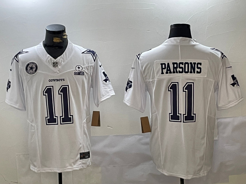 Men's Dallas Cowboys #11 Micah Parsons 2024 White F.U.S.E. With Established In 1960 Patch Stitched Football Jersey 2
